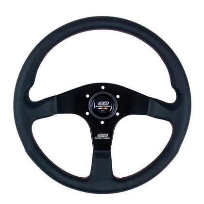MUGEN Racing 3 350mm Black Suede with Red Stitching